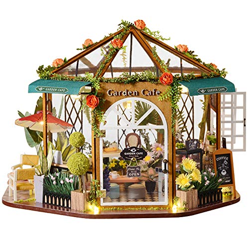 Fsolis Casa de Muñecas en Miniatura de Bricolaje con Muebles, Casa en Miniatura de Madera 3D con Cubierta Antipolvo, Kit de Regalo Creativo de Casas para Muñecas GD01