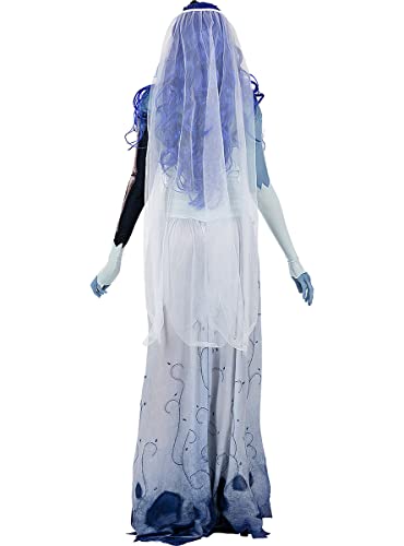 Funidelia | Disfraz de La Novia Cadáver para mujer ▶ Terror, Corpse Bride, Zombie - Disfraz para adultos y divertidos accesorios para Fiestas, Carnaval y Halloween - Talla M - Blanco