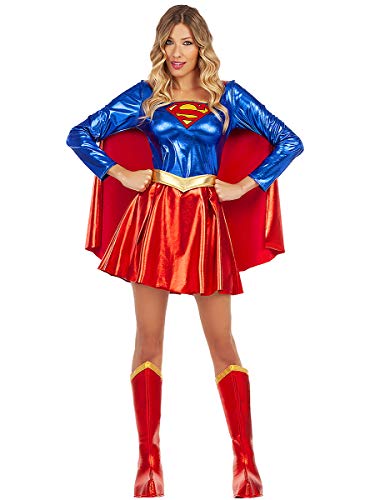 Funidelia | Disfraz de Supergirl Sexy Oficial para Mujer Talla XL ▶ Kara Zor-El, Superhéroes, DC Comics - Color: Rojo - Licencia: 100% Oficial - Divertidos Disfraces y complementos