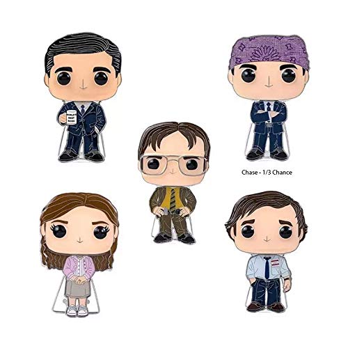 Funko Pop! Pins Set of 4 Collectible Pins: The Office - Pam Beesly, Michael Scott, Dwight Schrute and Jim Halpert