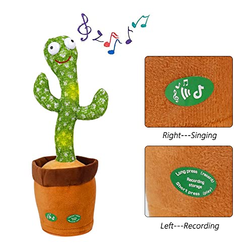 Furado Juguete De Peluche En Forma De Cactus Bailarin, Juguete De Cactus Bailando Con 120 Canciones En Inglés, Cantando Y Grabación Interesantes Juguetes Educativos De Educación Temprana