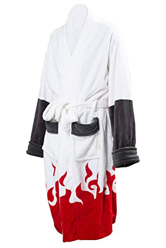 Generic Namikaze Minato Akatsuki - Kimono para hombre, estilo informal, cuello alto, para spa, pijama blanco