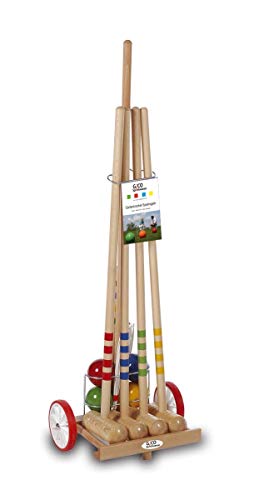 GICO Juego de croquet de alta calidad: divertido juego para el aire libre o el jardín para niños y adultos, con componentes de calidad fabricados en madera maciza.3110