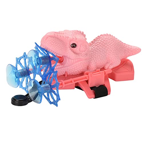 Giftik Lanzador para dinosaurios, juego de rol de lanzamiento de muñecas, juego de juguetes, accesorios de dinosaurio, juegos de disparos, regalos de dinosaurios, juguetes educativos para niños (rosa)