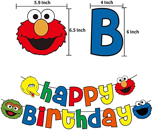 GOOODBUY Street Elmo - Suministros y decoraciones para fiestas de cumpleaños para niños y niñas, decoración para niños y niñas, incluye globos para decoración de tartas