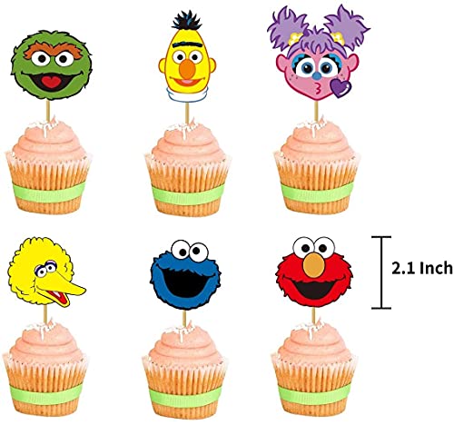 GOOODBUY Street Elmo - Suministros y decoraciones para fiestas de cumpleaños para niños y niñas, decoración para niños y niñas, incluye globos para decoración de tartas