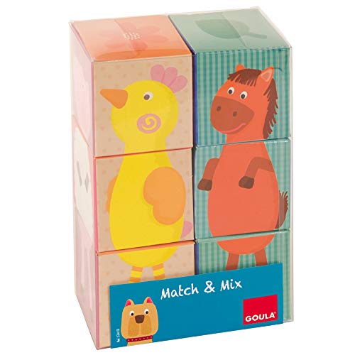 Goula - Match & Mix, 6 cubos de diseño granja (Diset 53418) , color/modelo surtido