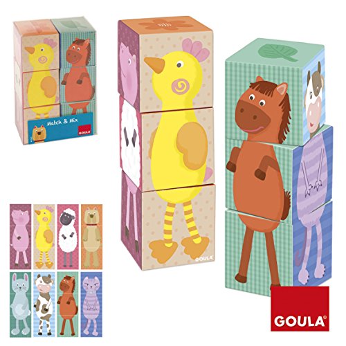 Goula - Match & Mix, 6 cubos de diseño granja (Diset 53418) , color/modelo surtido