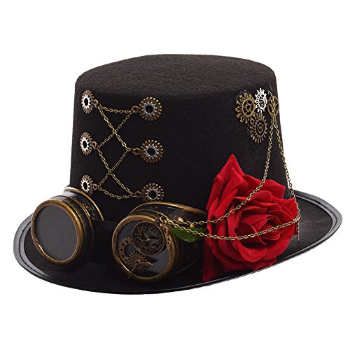 GRACEART Steampunk hacia Parte Superior Sombreros con Google (Varios Estilos)