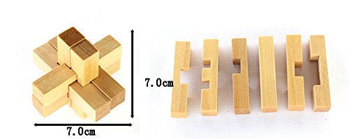 Gracelaza 4 Piezas Juguetes Rompecabezas de Madera Set - IQ Juguete Educativo - 3D Brain Teaser Puzzle de Madera - Juego Niños y Adolescentes