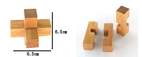 Gracelaza 4 Piezas Juguetes Rompecabezas de Madera Set - IQ Juguete Educativo - 3D Brain Teaser Puzzle de Madera - Juego Niños y Adolescentes