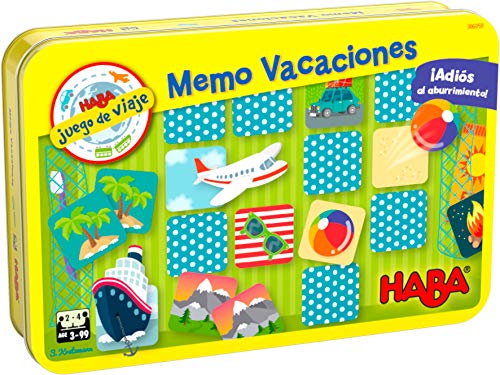 HABA 306059 - Memo de Vacaciones, Juego de Viaje en Lata. Más 3 años