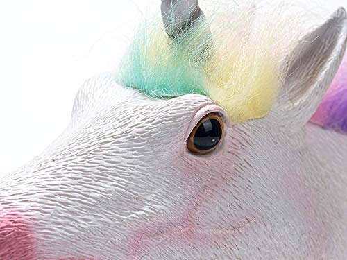 Hanzwa Animal Juguete Marioneta de Mano,Goma Blanda Cabeza de Unicornio Realista