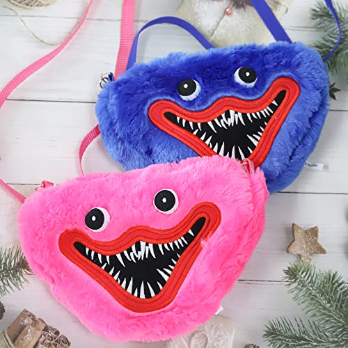 Haooyeah Poppy Playtime Plush Crossbody Game Poppy Playtime Figure Huggy Wuggy Plush Bag Cartoon Horror Monster Crossbody Body Bolsos para Game Fan Boys Girls