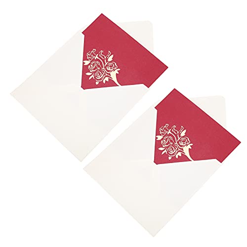 Hapivida Paquete de 2 Tarjetas de Felicitación 3D Tarjeta de Invitación Emergente Tarjeta de Corte de Papel de áRbol Rojo con sobre para El Aniversario de Boda del Día de San Valentín