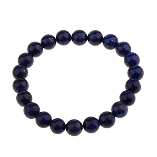 Harilla Pulsera de Abalorios con Cuentas de Piedras Preciosas Redondas de Piedra Lapislázuli Natural para Hombre