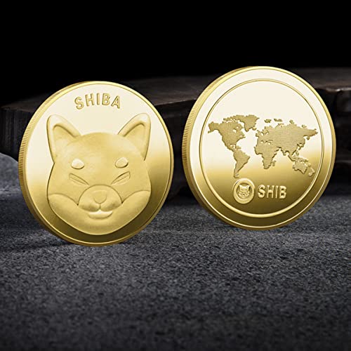 HARPIMER Moneda Shiba Inu Moneda Shiba Moneda Conmemorativa Dogecoin Moneda Color Tridimensional Edición de Coleccionista