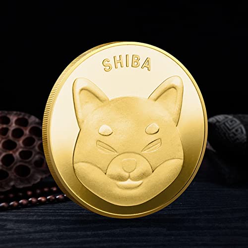 HARPIMER Moneda Shiba Inu Moneda Shiba Moneda Conmemorativa Dogecoin Moneda Color Tridimensional Edición de Coleccionista