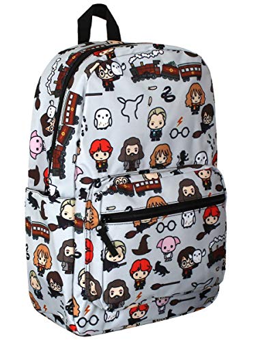 HARRY POTTER Mochila chibi unisex para niños con impresión completa, azul pálido, L