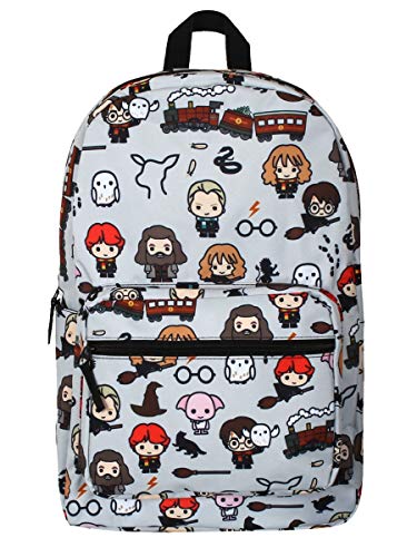 HARRY POTTER Mochila chibi unisex para niños con impresión completa, azul pálido, L