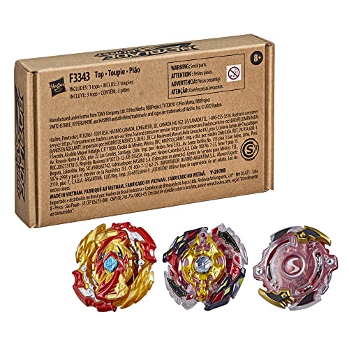 Hasbro Beyblade Burst Evolution, Trio Spryzen, Pack de 3 peonzas de competición, Legend Spryzen S3, Lord Spryzen S5, Spryzen S2, Talla Única Multicolor