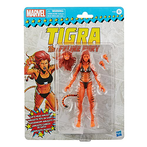 Hasbro Marvel Legends Series Avengers - Figura de Tigra de 15 cm con 3 Accesorios - para niños de 4 años en adelante