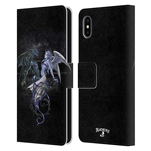 Head Case Designs Licenciado Oficialmente Alchemy Gothic Boda química Oscura Dragón Carcasa de Cuero Tipo Libro Compatible con Apple iPhone XS MAX