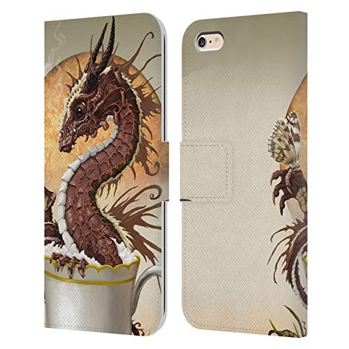 Head Case Designs Licenciado Oficialmente Stanley Morrison Chocolate marrón Cacao Caliente Dragones 2 Carcasa de Cuero Tipo Libro Compatible con Apple iPhone 6 Plus/iPhone 6s Plus