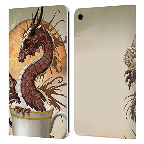 Head Case Designs Licenciado Oficialmente Stanley Morrison Chocolate marrón Cacao Caliente Dragones 2 Carcasa de Cuero Tipo Libro Compatible con Fire HD 8 (2015) (2017) (2018)