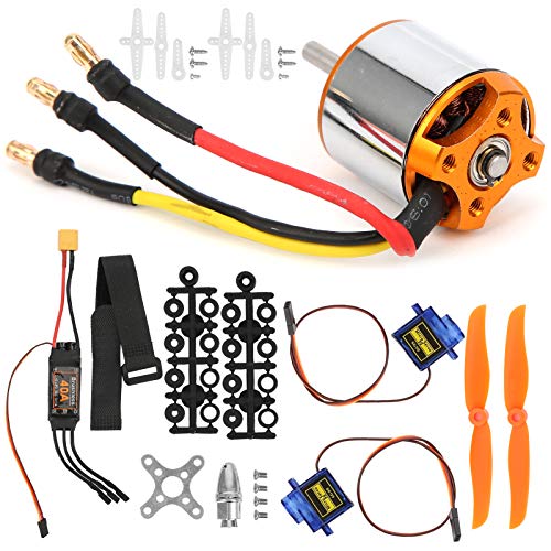 Helicóptero RC Hélice Sin escobillas Protección Completa Motor de helicóptero RC Helicóptero Conjunto de ala Fija Función de calibración del Acelerador 40A ESC para helicóptero RC