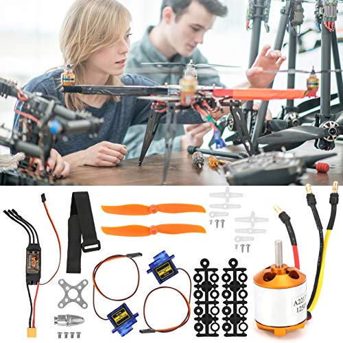 Helicóptero RC Hélice Sin escobillas Protección Completa Motor de helicóptero RC Helicóptero Conjunto de ala Fija Función de calibración del Acelerador 40A ESC para helicóptero RC