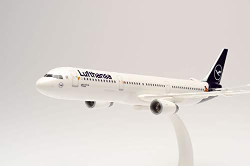 Herpa 612432 - Airbus A321, El Ratón, biplano de Lufthansa, Alas, aeromodelismo con Soporte, construcción de maquetas, Modelos en Miniatura, Objeto de colección, Encaje a presión, Multicolor