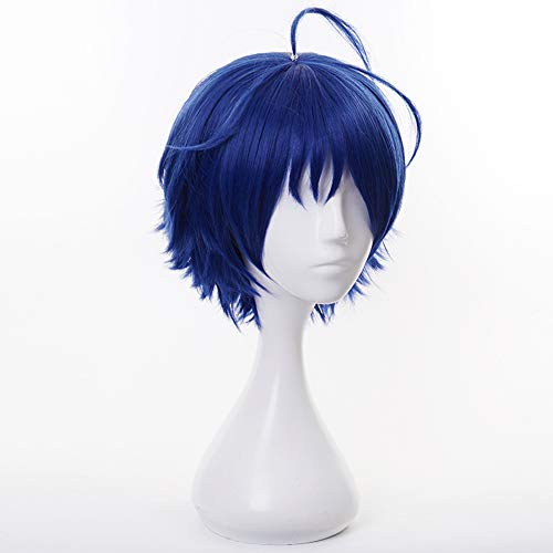 HIROAKIYA Ai Ohto Wig, Wonder Egg Priority Ai Ohto Cosplay Wig with Wig Cap, Peluca Azul Corta Cosplay Anime