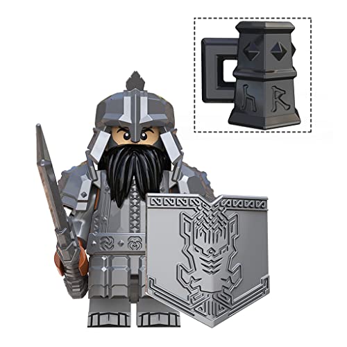 HOLYCOB 8 Piezas Héroes Minifiguras Serie El señor de los Anillos Juego Creativo Figuras coleccionables Juguete para niños Niñas Bloques de construcción compatibles con Lego