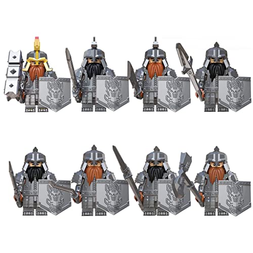 HOLYCOB 8 Piezas Héroes Minifiguras Serie El señor de los Anillos Juego Creativo Figuras coleccionables Juguete para niños Niñas Bloques de construcción compatibles con Lego