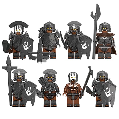 HOLYCOB 8 Piezas Héroes Minifiguras Serie El señor de los Anillos Juego Creativo Figuras coleccionables Juguete para niños Niñas Bloques de construcción compatibles con Lego