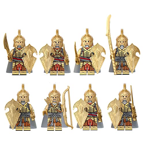 HOLYCOB 8 Piezas Héroes Minifiguras Serie El señor de los Anillos Juego Creativo Figuras coleccionables Juguete para niños Niñas Bloques de construcción compatibles con Lego