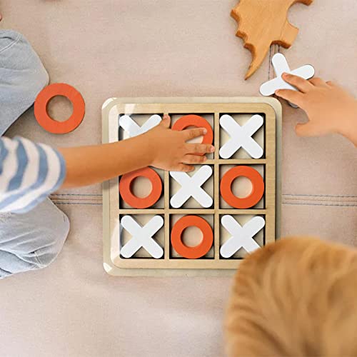 Hudhowks Juegos de Mesa para niños Tic TACS, Juego de Tres en Raya Ideal para decoración de Mesa de café, Fiestas en casa e Invitados tímidos (5,51 x 5,51 Pulgadas)