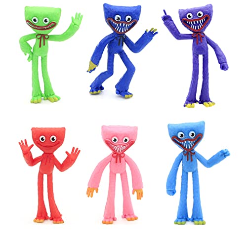 Huggy Wuggy - Figuras De Acción De Juguete De Felpa, Adornos De Amapola Para El Tiempo De Juego, 6 Piezas, Modelo De Mano, Muñeca De Juguete De PVC Para Decoración De Oficina En Casa, Fanáticos De Jue