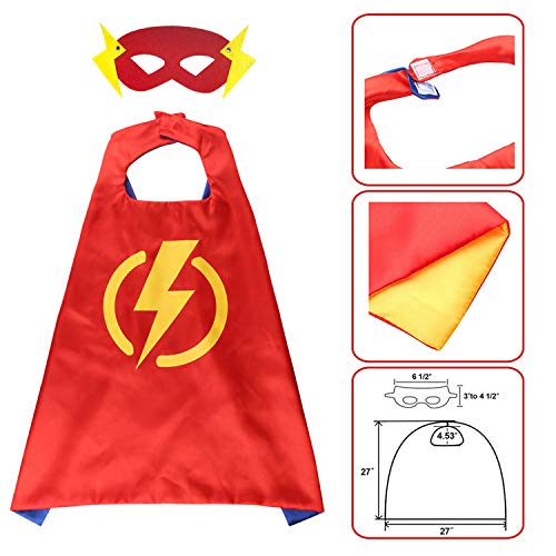 HUIHAI Capas de Superhéroe para Niños,4 Capa y 4 Máscaras y,de Fiesta de Cumpleaños de Navidad Víspera de Todos los Santos Los Mejores Regalos,Ideas Kit de Valor de Cosplay de Diseño