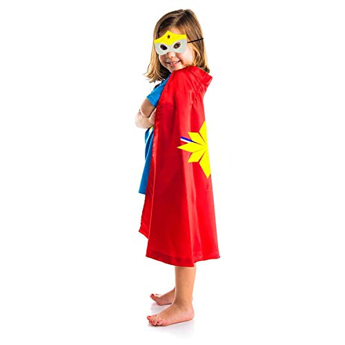 HUIHAI Capas de Superhéroe para Niños,4 Capa y 4 Máscaras y,de Fiesta de Cumpleaños de Navidad Víspera de Todos los Santos Los Mejores Regalos,Ideas Kit de Valor de Cosplay de Diseño