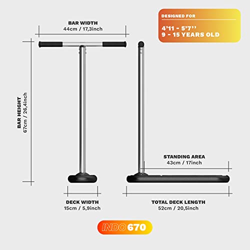 indo X70 Trampolin Scooter 2021 Black, 670mm