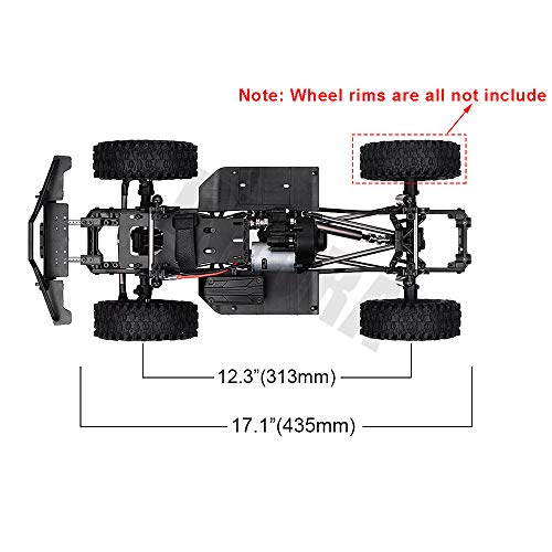 INJORA RC Marco 313mm Distancia Entre Eje RC Frame RC Chassis RC Accesorios para 1:10 RC Crawler Axial SCX10 II