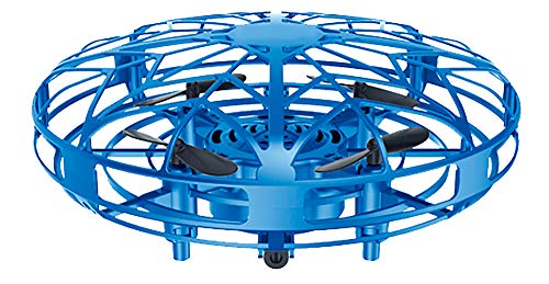 InnJoo Mini DRON INNJOO 4 ROTORES DETECCION OBSTACULOS Hand Control LUZ LED Carga USB ERLEA, Azul