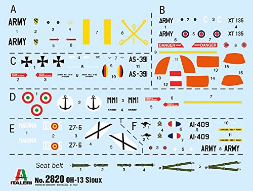 ITALERI 2820S - 1:48 OH-13 Scout Helicopter Korea War , modelismo, Kit, maqueta, Hobby, encolado, Kit de plástico, preciso al Detalle
