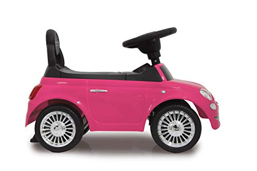 Jamara 460436-Correpasillo Fiat 500 fucsia – Antivuelco, Sonidos, Claxon, Manilla, Maletero, Aspecto auténtico, color rosa (460436) , color/modelo surtido