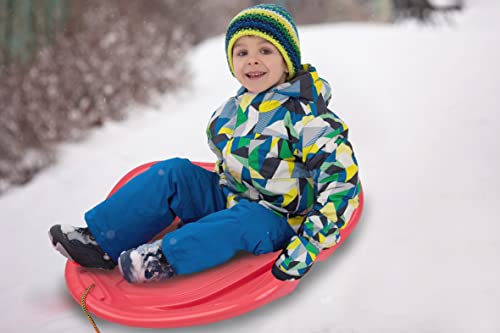 JAMARA- Snow Play Bob Speed 78 cm – Asas en Ambos Lados, Cuerda con asa para Tirar, plástico Resistente a los Golpes, Asiento ergonómico y reclinable, Color Rojo Pastel. (461110)