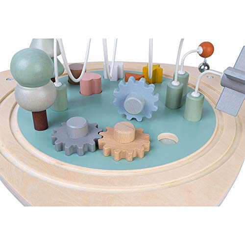 Janod - Mesa de actividades de madera Sweet Cocoon - Mesa multijuego adecuada para niños pequeños - Actividades para bebés, desarrollo de la motricidad fina - A partir de 1 año, J04411