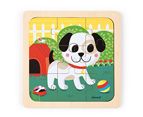 Janod - Perrito Titus Puzzle de Madera, Color Multicolor, J07066