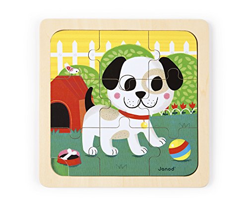 Janod - Perrito Titus Puzzle de Madera, Color Multicolor, J07066